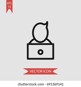 Student vector icon  illustration symbol