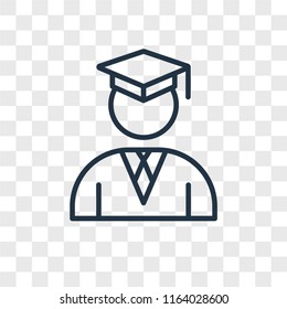 Student vector icon isolated on transparent background, Student logo concept