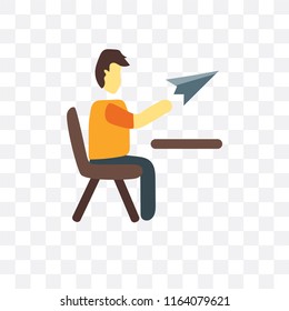Student vector icon isolated on transparent background, Student logo concept