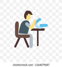 Student vector icon isolated on transparent background, Student logo concept
