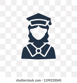 Student vector icon isolated on transparent background, Student transparency concept can be used web and mobile