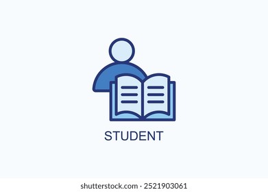 Student Vector Icon Or Logo Illustration