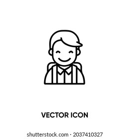 Student vector icon. Modern, simple flat vector illustration for website or mobile app.Boy student or school student symbol, logo illustration. Pixel perfect vector graphics