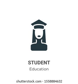 Student vector icon on white background. Flat vector student icon symbol sign from modern education collection for mobile concept and web apps design.