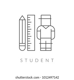 Student vector icon, people profession symbol