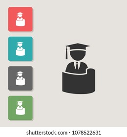 Student - vector icon. Symbol for web, infographics, print design and mobile UX/UI kit. Vector illustration, EPS10.