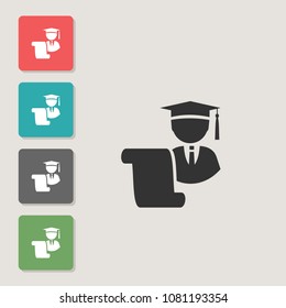 Student - vector icon. Symbol for web, infographics, print design and mobile UX/UI kit. Vector illustration, EPS10.