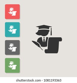 Student - vector icon. Symbol for web, infographics, print design and mobile UX/UI kit. Vector illustration, EPS10.