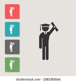 Student - vector icon. Symbol for web, infographics, print design and mobile UX/UI kit. Vector illustration, EPS10.
