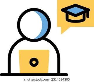 student Vector illustration on a transparent background. Premium quality symmbols. Line Color vector icons for concept and graphic design.