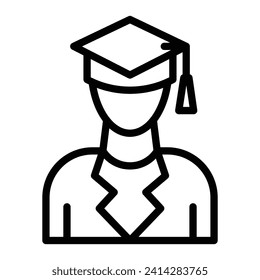 Diseño de iconos de línea del vector del estudiante