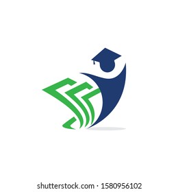 Student vector logo design. Graduation logo vector on white background.	