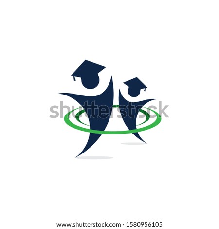 Student vector logo design. Graduation logo vector on white background.	