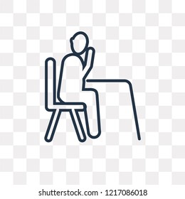 Student vector outline icon isolated on transparent background, high quality linear Student transparency concept can be used web and mobile