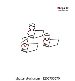 Student - vector thin line icon on white background. Symbol for web, infographics, print design and mobile UX/UI kit. Vector illustration, EPS10.