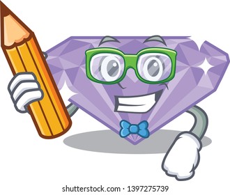 Student violet diamond isolated with the character