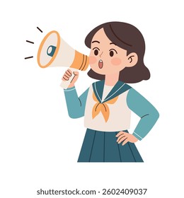 student voice girl speaking through a megaphone