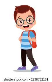 student walking to school with school bag