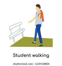 Student walking vector vector isolated on white background for your web and mobile app design, Student walking vector logo concept