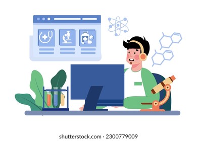 Un Estudiante Ve Un Video Educativo