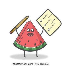 Student Watermelon Zeichen Vektorgrafik Design-Illustration