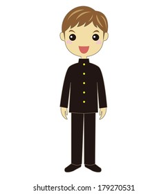 A student wearing a school uniform /Vector illustration