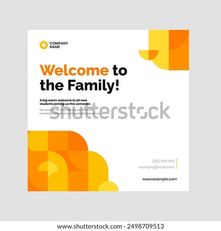 Student welcome poster template, ideal for educational institutions featuring a mosaic pattern