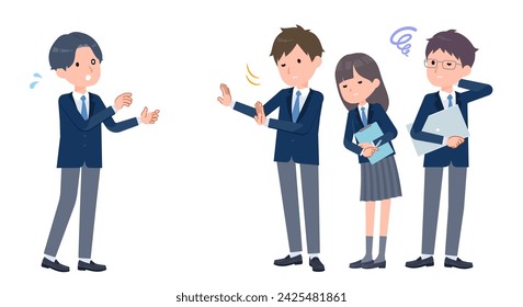 Student whose proposal is rejected. Vector art that is easy to edit.