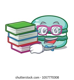 Student wiith book macaron character cartoon style