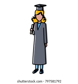 Student woman with graduation gown