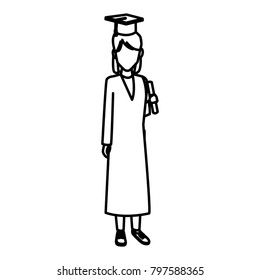 Student woman with graduation gown