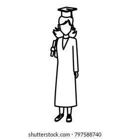 Student woman with graduation gown