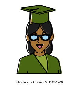 Student woman with graduation hat