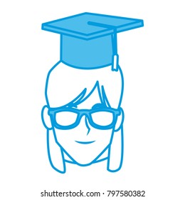 Student woman with graduation hat