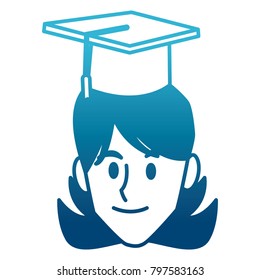Student woman with graduation hat