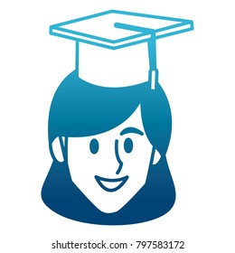 Student woman with graduation hat
