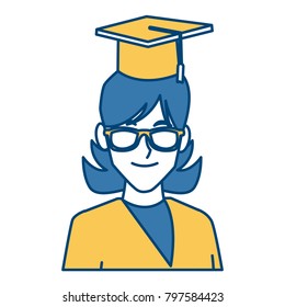 Student woman with graduation hat