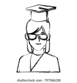 Student woman with graduation hat
