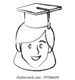 Student woman with graduation hat