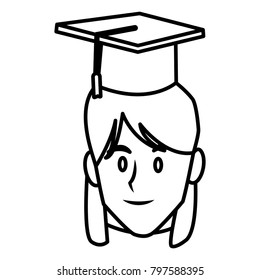 Student woman with graduation hat