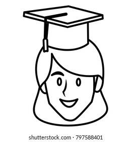 Student woman with graduation hat