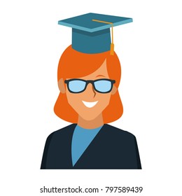 Student woman with graduation hat