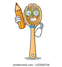 Student wooden fork character cartoon