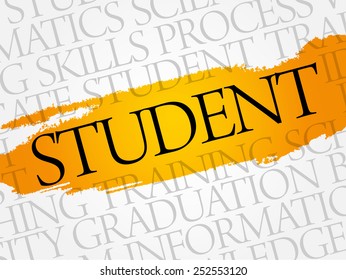 STUDENT word cloud, education business concept