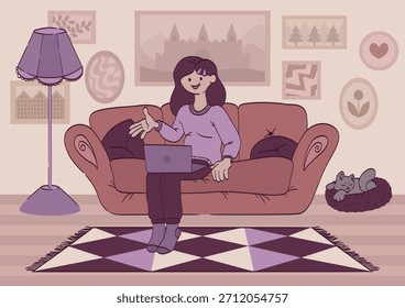 Student working from a cozy home