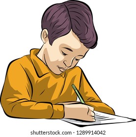Student is working on her homework