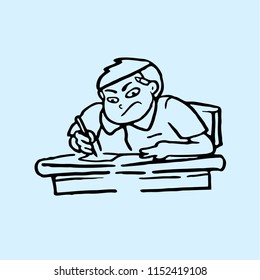 a student is working on a very difficult test