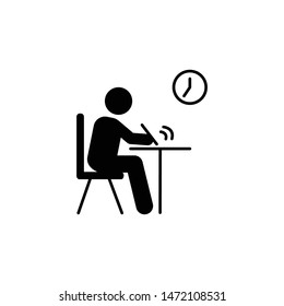 Student writing time exam icon. Element of back to school illustration icon. Signs and symbol collection icon for websites, web design, mobile app, UI, UX on white background