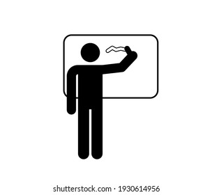 Student writing vector icon.  Editable stroke. Symbol in Line Art Style for Design, Presentation, Website or Apps Elements, Logo. Pixel vector graphics - Vector