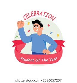Student Of The Year Concepts Style illustrations. EPS 10 File stock illustration